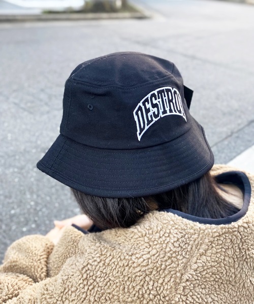HUF（ハフ）の「【HUF】ハフ DESTROY REBUILD  BUCKET  デストロイ リビルド バケットハット HT00670（ハット・メンズ・ブラック/グレー・S-M）」の7枚目の写真