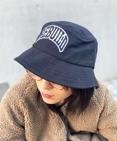 HUF（ハフ）の「【HUF】ハフ DESTROY REBUILD  BUCKET  デストロイ リビルド バケットハット HT00670（ハット・メンズ・ブラック/グレー・S-M）」の6枚目の写真