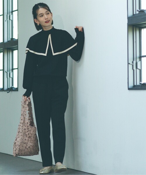 OPAQUE.CLIP（オペークドットクリップ）の「◆≪SS-LLsize≫ 裏起毛 イージーテーパードパンツ/ネオサーモ【蓄熱素材/洗濯機洗い可】（その他パンツ・レディース・グレー/ブルー/ブラック/オフホワイト・40/34/36/42/38）」の14枚目の写真