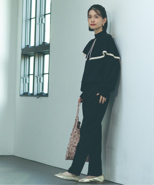 OPAQUE.CLIP（オペークドットクリップ）の「◆≪SS-LLsize≫ 裏起毛 イージーテーパードパンツ/ネオサーモ【蓄熱素材/洗濯機洗い可】（その他パンツ・レディース・グレー/ブルー/ブラック/オフホワイト・40/34/36/42/38）」の16枚目の写真