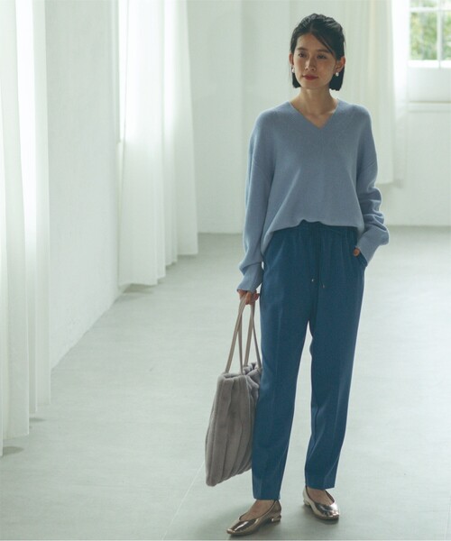 OPAQUE.CLIP（オペークドットクリップ）の「◆≪SS-LLsize≫ 裏起毛 イージーテーパードパンツ/ネオサーモ【蓄熱素材/洗濯機洗い可】（その他パンツ・レディース・グレー/ブルー/ブラック/オフホワイト・40/34/36/42/38）」の18枚目の写真