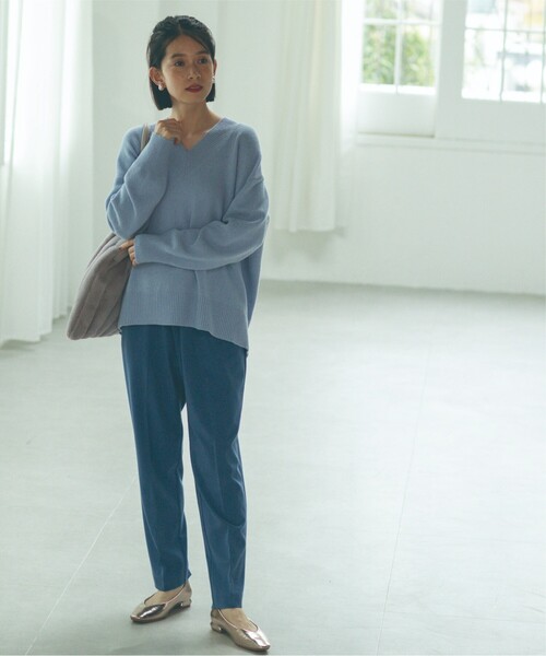 OPAQUE.CLIP（オペークドットクリップ）の「◆≪SS-LLsize≫ 裏起毛 イージーテーパードパンツ/ネオサーモ【蓄熱素材/洗濯機洗い可】（その他パンツ・レディース・グレー/ブルー/ブラック/オフホワイト・40/34/36/42/38）」の20枚目の写真