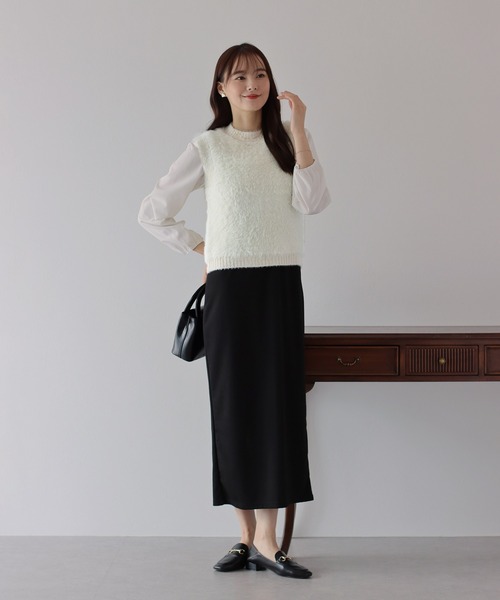 BLUEEAST（ブルーイースト）の「【ロングシーズン活躍】シャギーニットベスト（ベスト・レディース・アイボリー/ブラウン/チャコールグレー/ベージュ/ブラック・MEDIUM）」の9枚目の写真