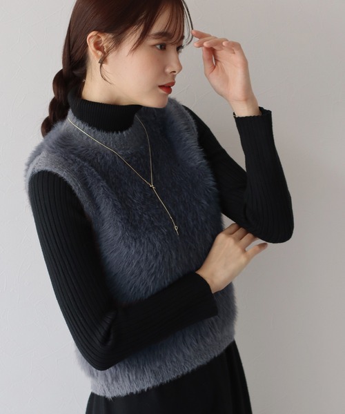 BLUEEAST（ブルーイースト）の「【ロングシーズン活躍】シャギーニットベスト（ベスト・レディース・アイボリー/ブラウン/チャコールグレー/ベージュ/ブラック・MEDIUM）」の11枚目の写真