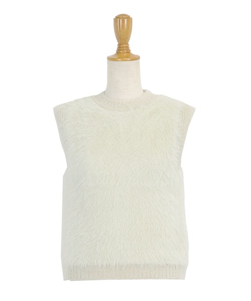 BLUEEAST（ブルーイースト）の「【ロングシーズン活躍】シャギーニットベスト（ベスト・レディース・アイボリー/ブラウン/チャコールグレー/ベージュ/ブラック・MEDIUM）」の14枚目の写真