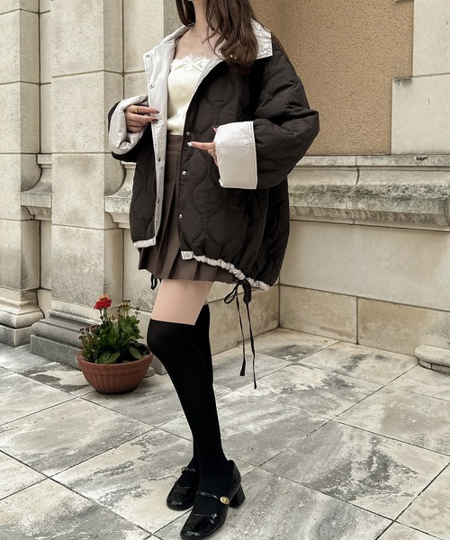 【セール】リバーシブルキルティングジャケット／【WEB/EC限定商品】（ブルゾン）｜Ambre Neige（アンブルネージュ）