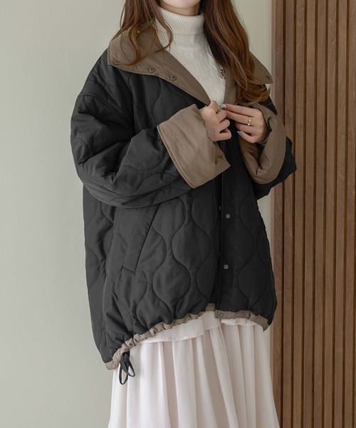 【セール】リバーシブルキルティングジャケット／【WEB/EC限定商品】（ブルゾン）｜Ambre Neige（アンブルネージュ）