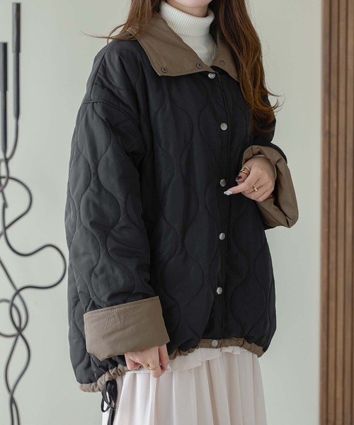 【セール】リバーシブルキルティングジャケット／【WEB/EC限定商品】（ブルゾン）｜Ambre Neige（アンブルネージュ）