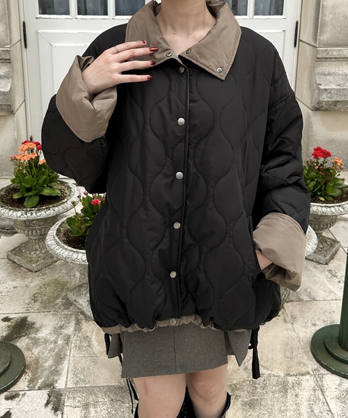 【セール】リバーシブルキルティングジャケット／【WEB/EC限定商品】（ブルゾン）｜Ambre Neige（アンブルネージュ）