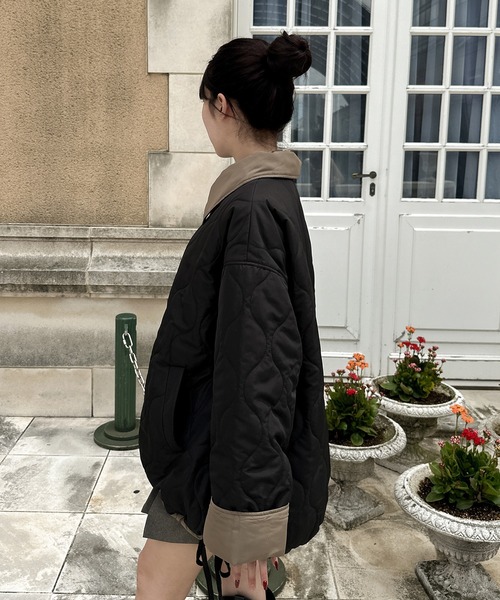 【セール】リバーシブルキルティングジャケット／【WEB/EC限定商品】（ブルゾン）｜Ambre Neige（アンブルネージュ）