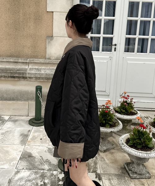 【セール】リバーシブルキルティングジャケット／【WEB/EC限定商品】（ブルゾン）｜Ambre Neige（アンブルネージュ）