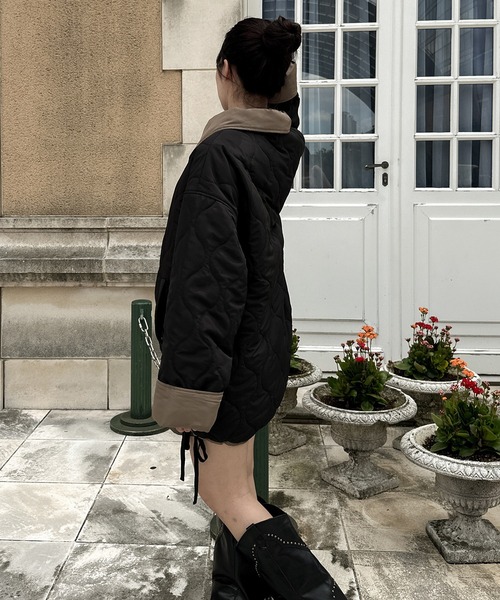 【セール】リバーシブルキルティングジャケット／【WEB/EC限定商品】（ブルゾン）｜Ambre Neige（アンブルネージュ）