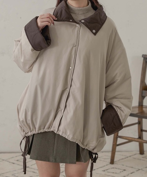 【セール】リバーシブルキルティングジャケット／【WEB/EC限定商品】（ブルゾン）｜Ambre Neige（アンブルネージュ）