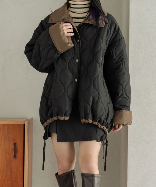 【セール】リバーシブルキルティングジャケット／【WEB/EC限定商品】（ブルゾン）｜Ambre Neige（アンブルネージュ）