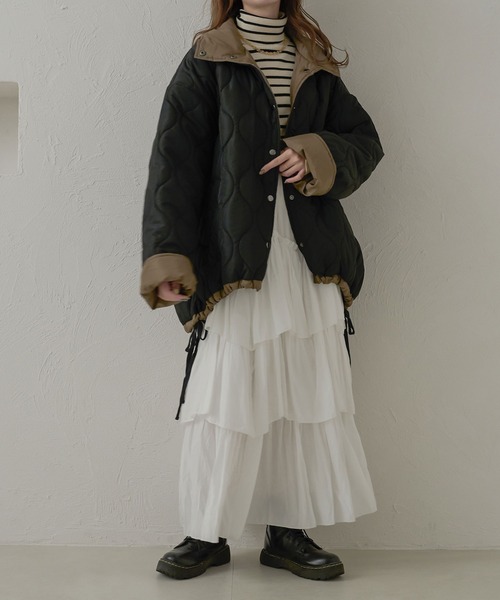 【セール】リバーシブルキルティングジャケット／【WEB/EC限定商品】（ブルゾン）｜Ambre Neige（アンブルネージュ）