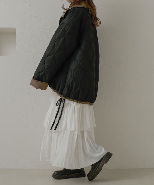 【セール】リバーシブルキルティングジャケット／【WEB/EC限定商品】（ブルゾン）｜Ambre Neige（アンブルネージュ）