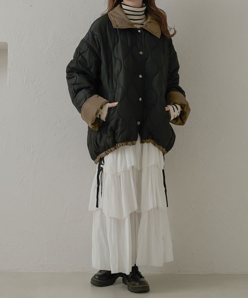 【セール】リバーシブルキルティングジャケット／【WEB/EC限定商品】（ブルゾン）｜Ambre Neige（アンブルネージュ）