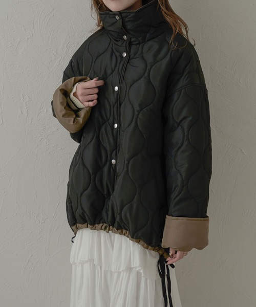 【セール】リバーシブルキルティングジャケット／【WEB/EC限定商品】（ブルゾン）｜Ambre Neige（アンブルネージュ）