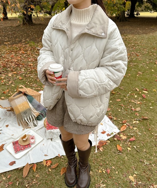 【セール】リバーシブルキルティングジャケット／【WEB/EC限定商品】（ブルゾン）｜Ambre Neige（アンブルネージュ）