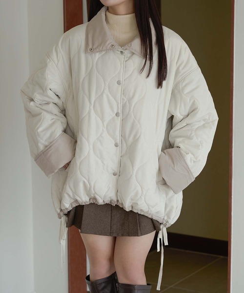 【セール】リバーシブルキルティングジャケット／【WEB/EC限定商品】（ブルゾン）｜Ambre Neige（アンブルネージュ）