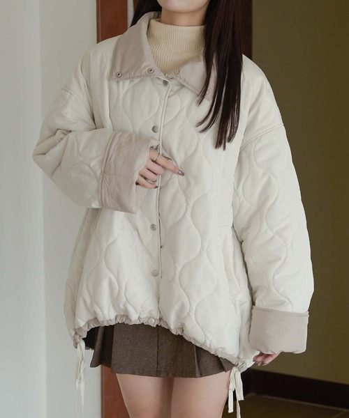 【セール】リバーシブルキルティングジャケット／【WEB/EC限定商品】（ブルゾン）｜Ambre Neige（アンブルネージュ）