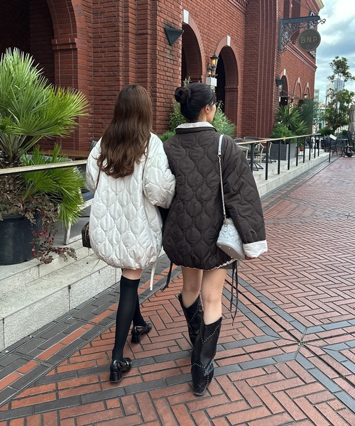 【セール】リバーシブルキルティングジャケット／【WEB/EC限定商品】（ブルゾン）｜Ambre Neige（アンブルネージュ）