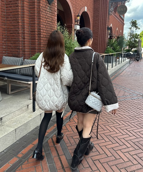 【セール】リバーシブルキルティングジャケット／【WEB/EC限定商品】（ブルゾン）｜Ambre Neige（アンブルネージュ）