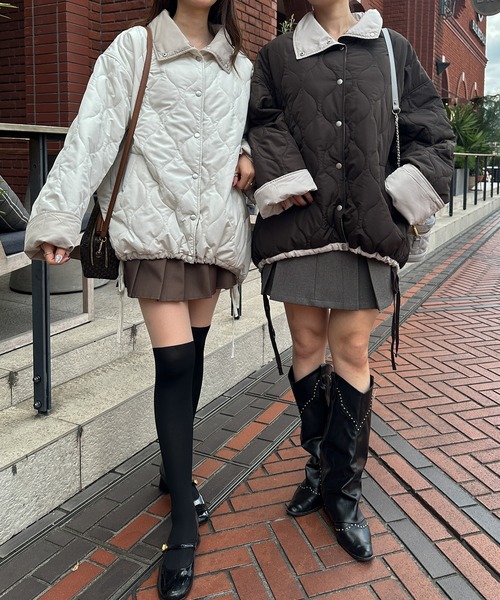 【セール】リバーシブルキルティングジャケット／【WEB/EC限定商品】（ブルゾン）｜Ambre Neige（アンブルネージュ）