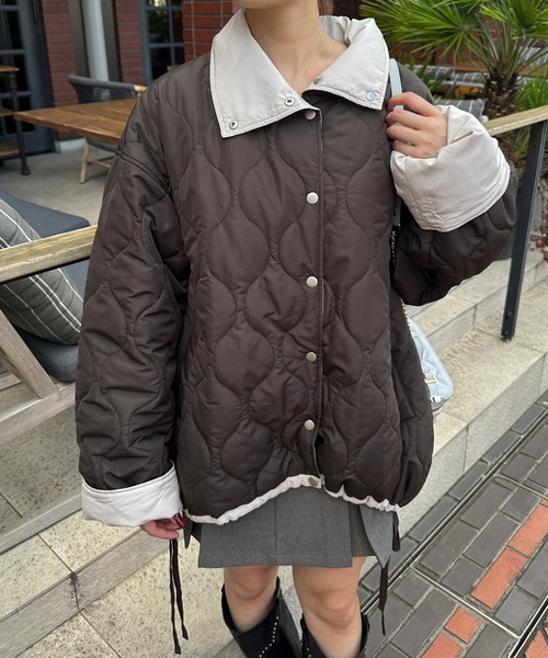 【セール】リバーシブルキルティングジャケット／【WEB/EC限定商品】（ブルゾン）｜Ambre Neige（アンブルネージュ）