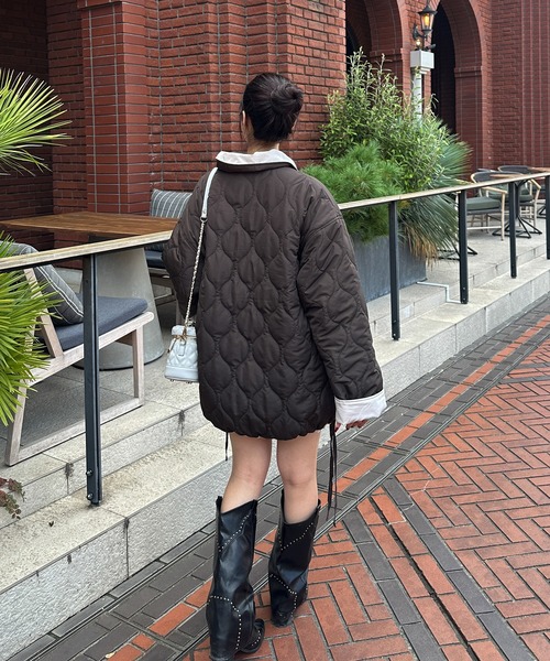 【セール】リバーシブルキルティングジャケット／【WEB/EC限定商品】（ブルゾン）｜Ambre Neige（アンブルネージュ）