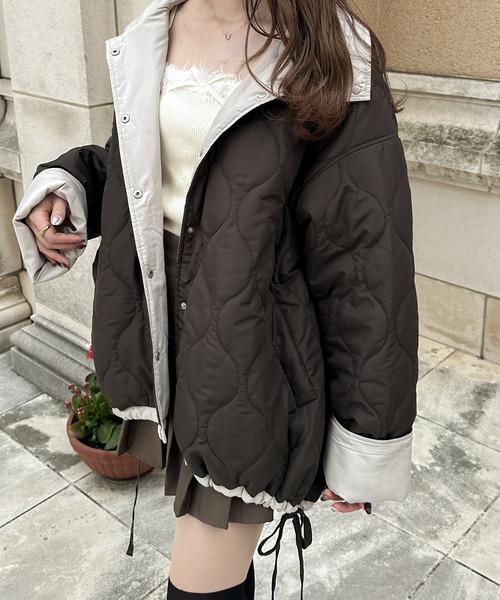 【セール】リバーシブルキルティングジャケット／【WEB/EC限定商品】（ブルゾン）｜Ambre Neige（アンブルネージュ）