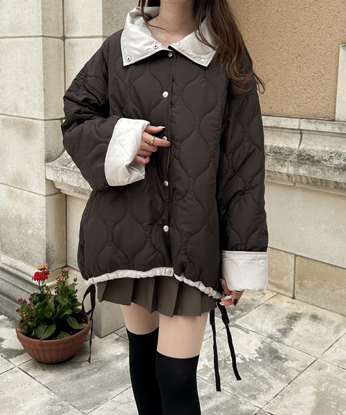 【セール】リバーシブルキルティングジャケット／【WEB/EC限定商品】（ブルゾン）｜Ambre Neige（アンブルネージュ）