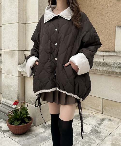 【セール】リバーシブルキルティングジャケット／【WEB/EC限定商品】（ブルゾン）｜Ambre Neige（アンブルネージュ）