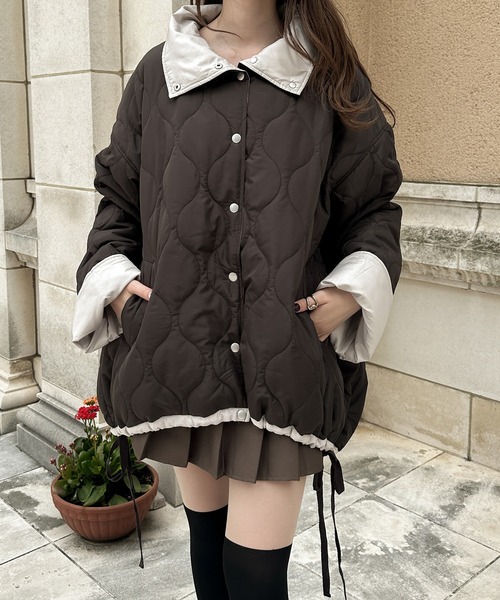 【セール】リバーシブルキルティングジャケット／【WEB/EC限定商品】（ブルゾン）｜Ambre Neige（アンブルネージュ）