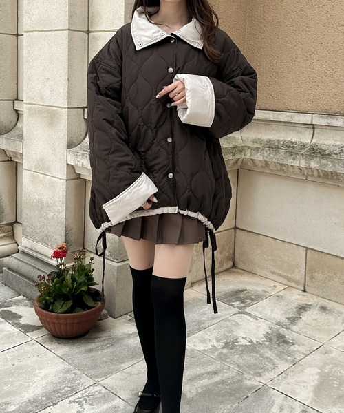 【セール】リバーシブルキルティングジャケット／【WEB/EC限定商品】（ブルゾン）｜Ambre Neige（アンブルネージュ）