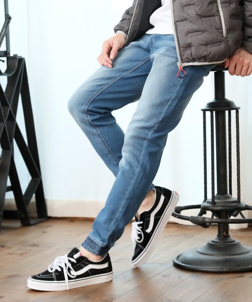 TopIsm(トップイズム)の「スーパーストレッチ ウエストシャーリングデニムジョガーパンツ(デニムパンツ・メンズ・ブラック/サックスブルー/ダークインディゴブルー/インディゴブルー/グレー/ライトグレー/ブルー・M/L/XL)」の7枚目の写真