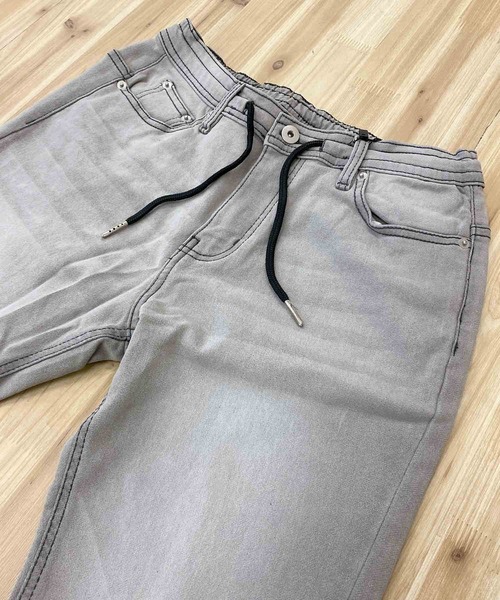 TopIsm(トップイズム)の「スーパーストレッチ ウエストシャーリングデニムジョガーパンツ(デニムパンツ・メンズ・ブラック/サックスブルー/ダークインディゴブルー/インディゴブルー/グレー/ライトグレー/ブルー・M/L/XL)」の21枚目の写真