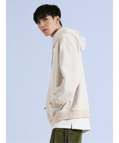 semantic design（セマンティックデザイン）の「【ストレッチ】セマンティックデザイン 刺繍プルパーカー（パーカー・メンズ・ベージュ/ホワイト/ブラック・LARGE/MEDIUM）」の4枚目の写真