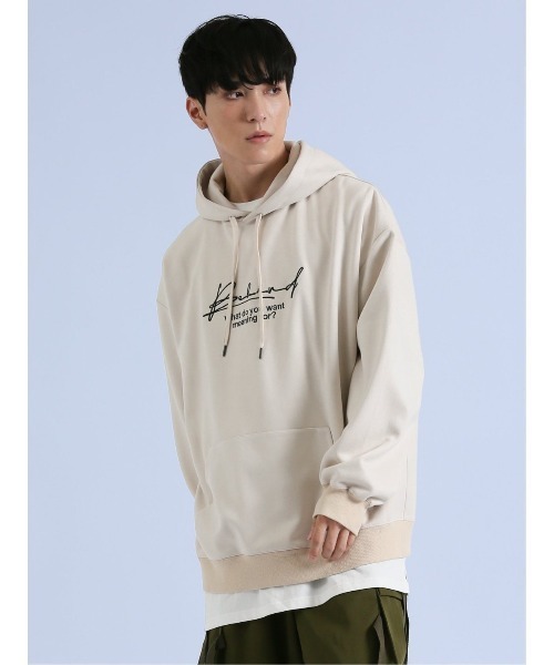 semantic design（セマンティックデザイン）の「【ストレッチ】セマンティックデザイン 刺繍プルパーカー（パーカー・メンズ・ベージュ/ホワイト/ブラック・LARGE/MEDIUM）」の7枚目の写真