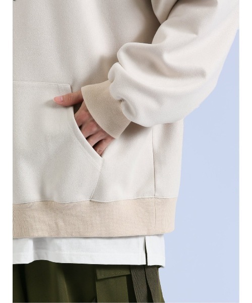 semantic design（セマンティックデザイン）の「【ストレッチ】セマンティックデザイン 刺繍プルパーカー（パーカー・メンズ・ベージュ/ホワイト/ブラック・LARGE/MEDIUM）」の13枚目の写真