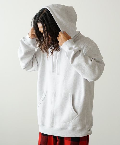 REIGNING CHAMP（レイニングチャンプ）の「REIGNING CHAMP/レイニングチャンプ MIDWEIGHT FLEECE PULLOVER HOODIE フーディー（パーカー・メンズ・ヘザーグレー/バーガンディー・L/XL/M）」の16枚目の写真