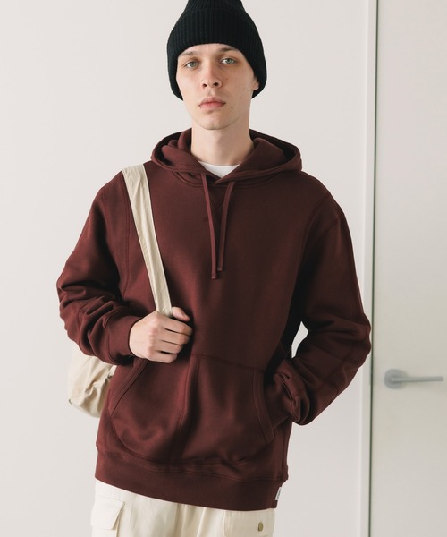 REIGNING CHAMP（レイニングチャンプ）の「REIGNING CHAMP/レイニングチャンプ MIDWEIGHT FLEECE PULLOVER HOODIE フーディー（パーカー・メンズ・ヘザーグレー/バーガンディー・L/XL/M）」の19枚目の写真