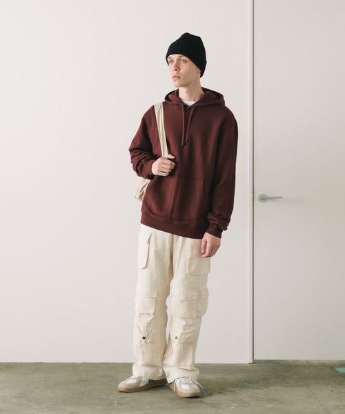 REIGNING CHAMP（レイニングチャンプ）の「REIGNING CHAMP/レイニングチャンプ MIDWEIGHT FLEECE PULLOVER HOODIE フーディー（パーカー・メンズ・ヘザーグレー/バーガンディー・L/XL/M）」の21枚目の写真