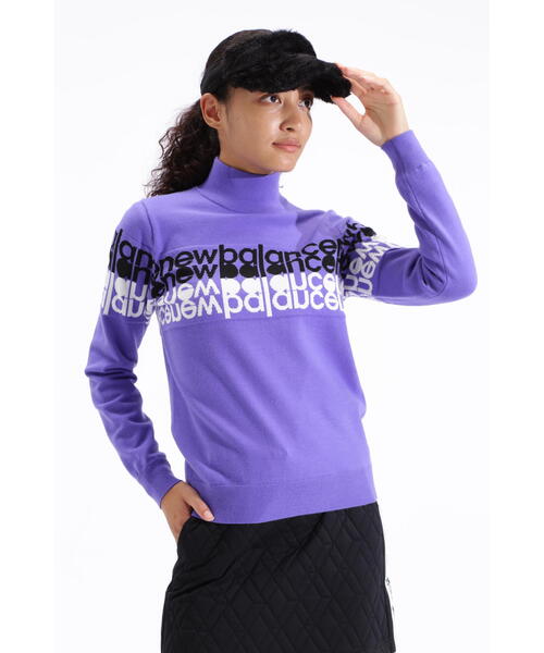 New Balance Golf(ニューバランスゴルフ)の「【new balance golf】遠赤外線蓄熱保温 タイプライターロゴ ハイネック ニット プルオーバー (WOMENS SPORT)(Tシャツ/カットソー・レディース・ブラック/ホワイト/パープル・MEDIUM/LARGE/SMALL)」の3枚目の写真