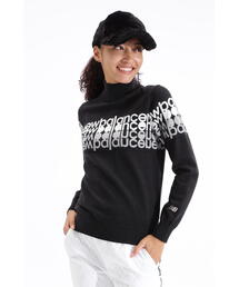 【new balance golf】遠赤外線蓄熱保温 タイプライターロゴ ハイネック ニット プルオーバー (WOMENS SPORT)