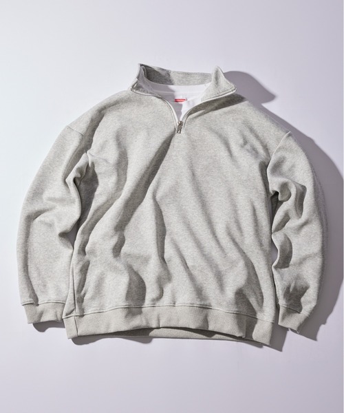 SETUP7（セットアップセブン）の「【SETUP7】ハイネックハーフジップトレーナー KNF037（スウェット・メンズ・ブラック/ホワイト/グレー・L/M）」の7枚目の写真