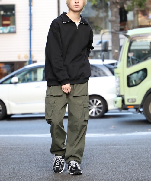 SETUP7（セットアップセブン）の「【SETUP7】ハイネックハーフジップトレーナー KNF037（スウェット・メンズ・ブラック/ホワイト/グレー・L/M）」の17枚目の写真