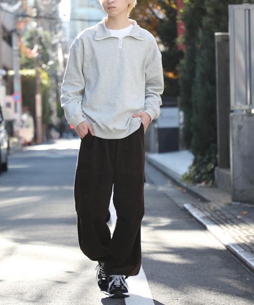 SETUP7（セットアップセブン）の「【SETUP7】ハイネックハーフジップトレーナー KNF037（スウェット・メンズ・ブラック/ホワイト/グレー・L/M）」の10枚目の写真