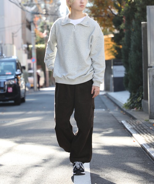 SETUP7（セットアップセブン）の「【SETUP7】ハイネックハーフジップトレーナー KNF037（スウェット・メンズ・ブラック/ホワイト/グレー・L/M）」の11枚目の写真