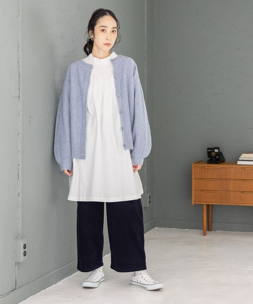 studio CLIP（スタディオクリップ）の「コーデュロイワイドパンツ[プチ・プラスサイズあり]（その他パンツ・レディース・ネイビー/ライトグレー/オフホワイト/ラベンダー・MEDIUM/LARGE/PF/ﾌﾘｰ(L)）」の19枚目の写真